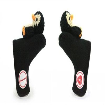Amimono Penguin Putter Golf Head Cover, Black/Beige