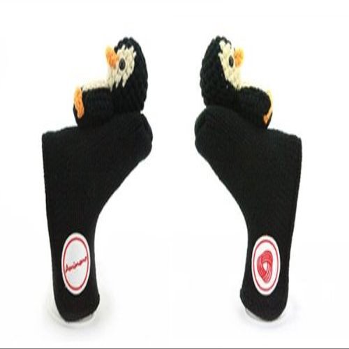 Amimono Penguin Putter Golf Head Cover, Black/Beige