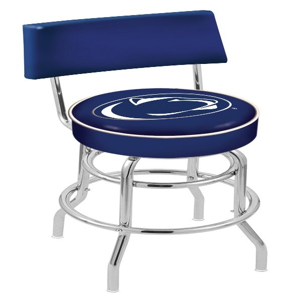 25" L7C4 - Chrome Double Ring Penn State Swivel Bar Stool with a Back by The Holland Bar Stool Company