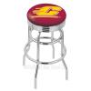 Holland Bar Stool L7c3c - Chrome Double Ring Central Michigan Swivel Bar Stool W/ 2.5 Inch Ribbed Accent Ring - 30 Inch view 1