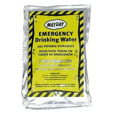 Mayday Emergency Water Pounches- 100% Pure Survival Water - Case of 100. Ideal for Emergency Preparedness!