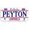 Gift House Peyton USA Bike Plate - Made in USA, 3"x6" Embossed Aluminum view 1