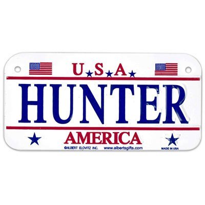 Gift House Hunter USA Bike Plate - Made in USA, 3x6 Embossed Aluminum