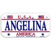Gift House Angelina USA Bike Plate - Made in USA, 3x6 Embossed Aluminum view 1