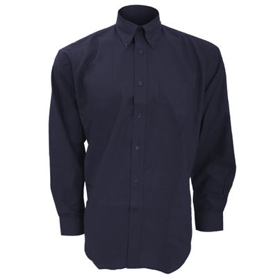 KUSTOM KIT Mens Workwear Oxford Long Sleeve Shirt (14.5inch) (French Navy)