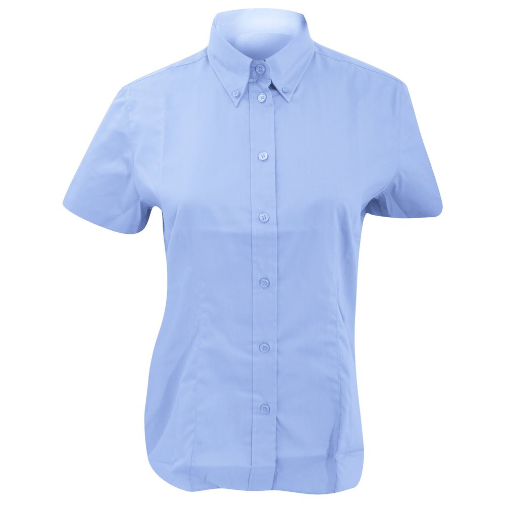 KUSTOM KIT Ladies Coporate Oxford Short Sleeve Shirt (22 US) (Light Blue)