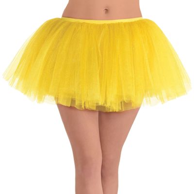 Yellow Tulle Tutu For Adults - One Size Fits All (Pack Of 1) - Perfect For Parties & Performances
