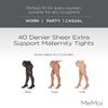 MeMoi Women's 40 Denier Sheer Extra Support Maternity Tights Black Small/Medium view 2