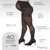 MeMoi Women's 40 Denier Sheer Extra Support Maternity Tights Black Small/Medium view 3