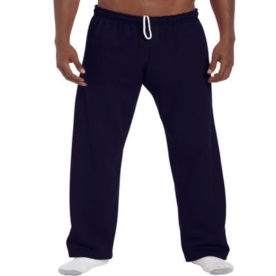 Gildan Mens Heavy Blend Open Bottom Sweatpant/Jogging Pants (L) (Navy)