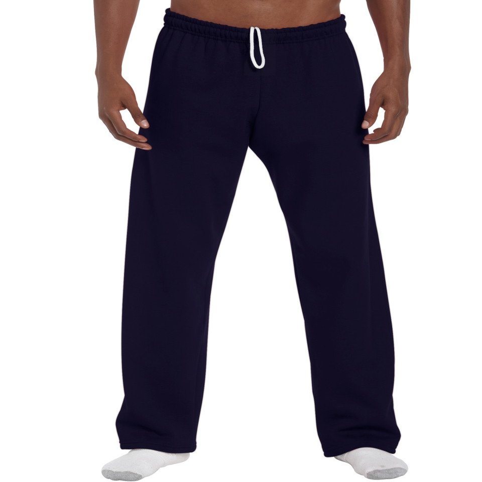 Gildan Mens Heavy Blend Open Bottom Sweatpant/Jogging Pants (L) (Navy)