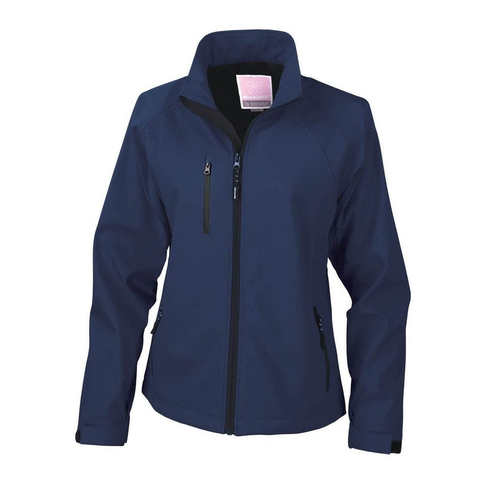 Result Ladies La Femme 2 Layer Softshell Jacket (M) (Navy Blue)