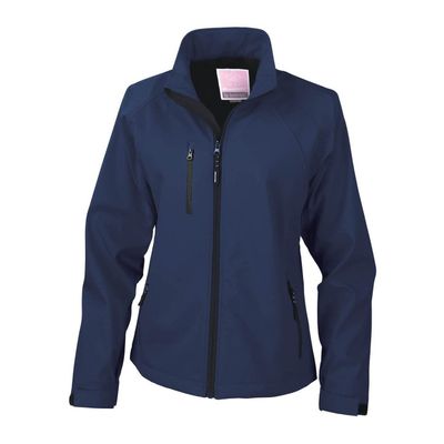 Result Ladies La Femme 2 Layer Softshell Jacket (XL) (Navy Blue)