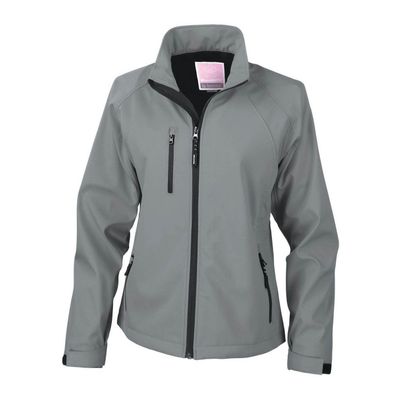 Result Ladies La Femme 2 Layer Softshell Jacket (XXL) (Silver Grey)