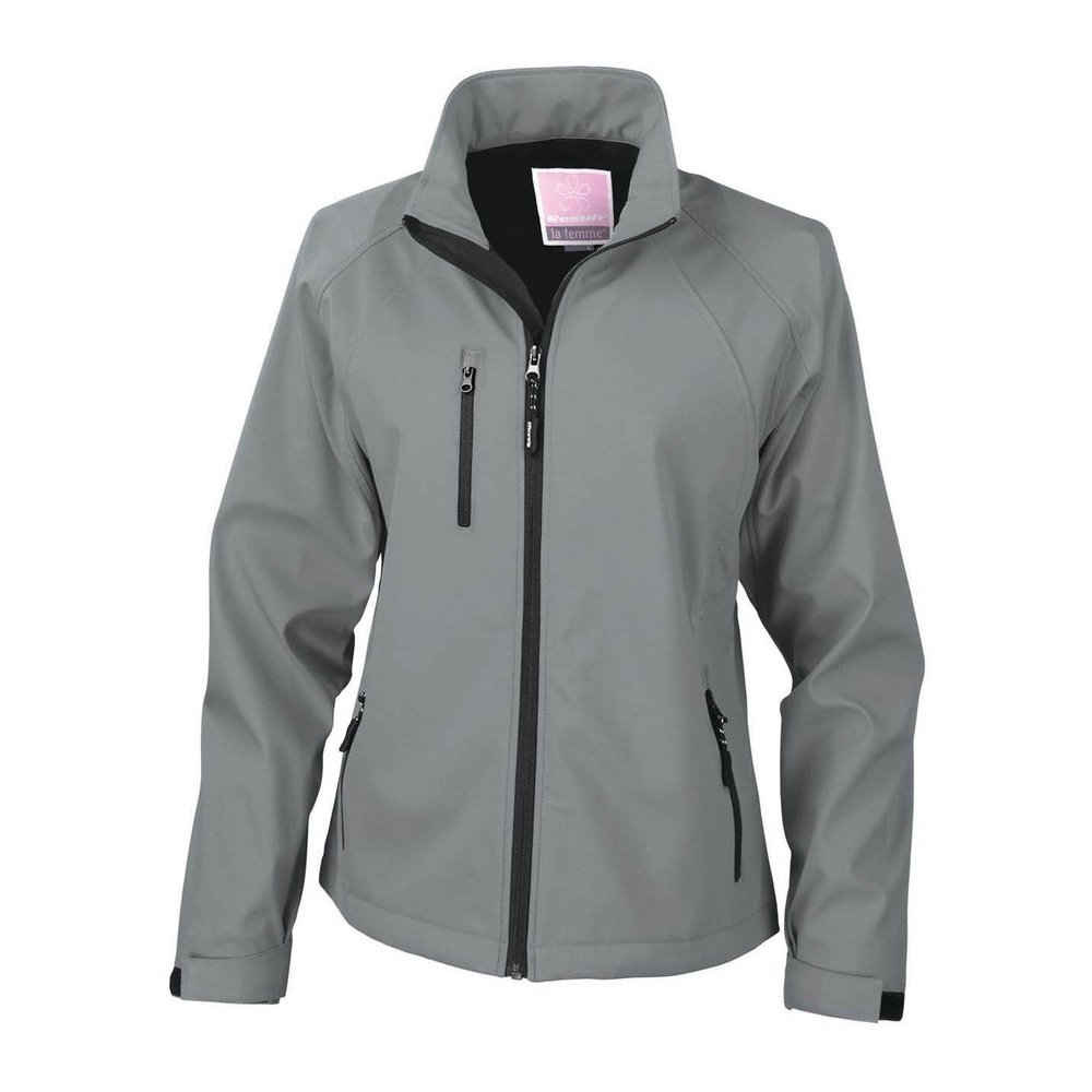 Result Ladies La Femme 2 Layer Softshell Jacket (XXL) (Silver Grey)