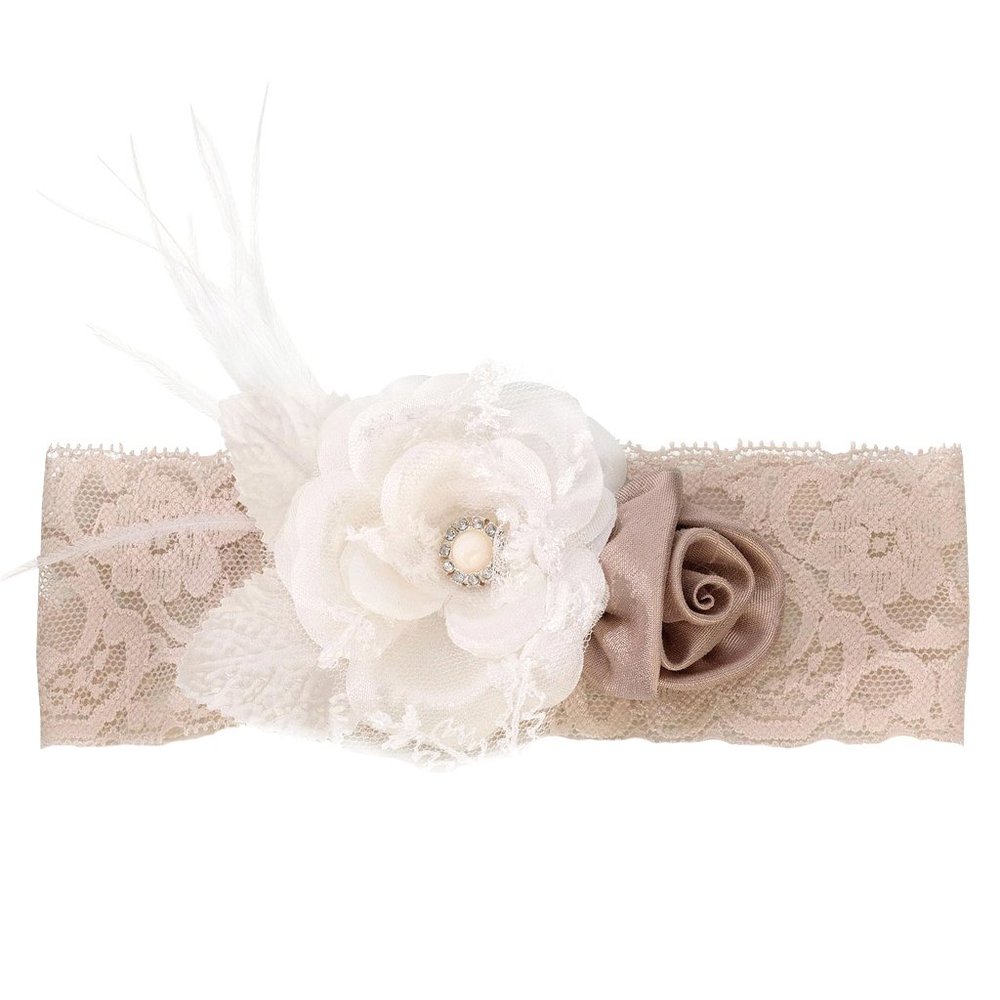 Lillian Rose Taupe Vintage Lace Garter, One Size (LG196 T)