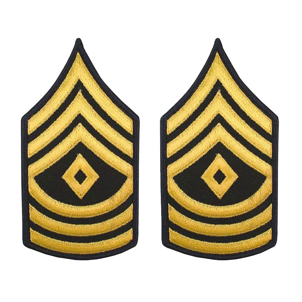 ASU Gold and Blue 1SG First Sergeant Sew On Army Rank Small - Pair