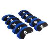 Andux Number Print Golf Iron Club Head Covers with Transparent Window 10pcs/Set Black/Blue view 1