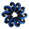 Andux Number Print Golf Iron Club Head Covers with Transparent Window 10pcs/Set Black/Blue view 2