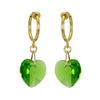 CERCEAU VALENTINE Gold Plated Fern Green Heart Crystal Clip On Earrings view 1