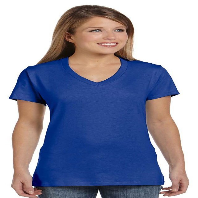 Hanes Women's Nano- V-Neck T-Shirt Deep Royal X-Small