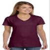 Hanes Women's Nano- V-Neck T-Shirt Maroon Small view 1