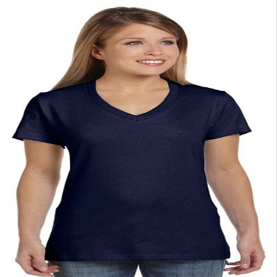 Hanes Women's Nano V-Neck T-Shirt Navy Medium