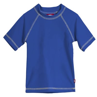 Made in USA Big Boys and Girls Solid Rashguard Swimming Tee Shirt Rash Guard SPF UPF Sun Protection for Summer Beach Pool and Play, S/S Royal Blue, 12