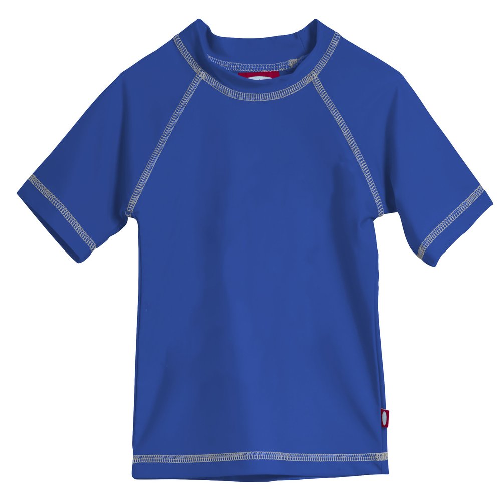Made in USA Big Boys and Girls Solid Rashguard Swimming Tee Shirt Rash Guard SPF UPF Sun Protection for Summer Beach Pool and Play, S/S Royal Blue, 12