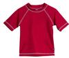 Little Boys' and Girls' Solid Rashguard Swimming Tee Shirt Rash Guard SPF UPF Sun Protection for Summer Beach Pool and Play, S/S Red, 2T view 1