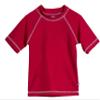 Made in USA Little Boys and Girls Solid Rashguard Swimming Tee Shirt Rash Guard SPF UPF Sun Protection for Summer Beach Pool and Play, S/S Red, 6 view 1