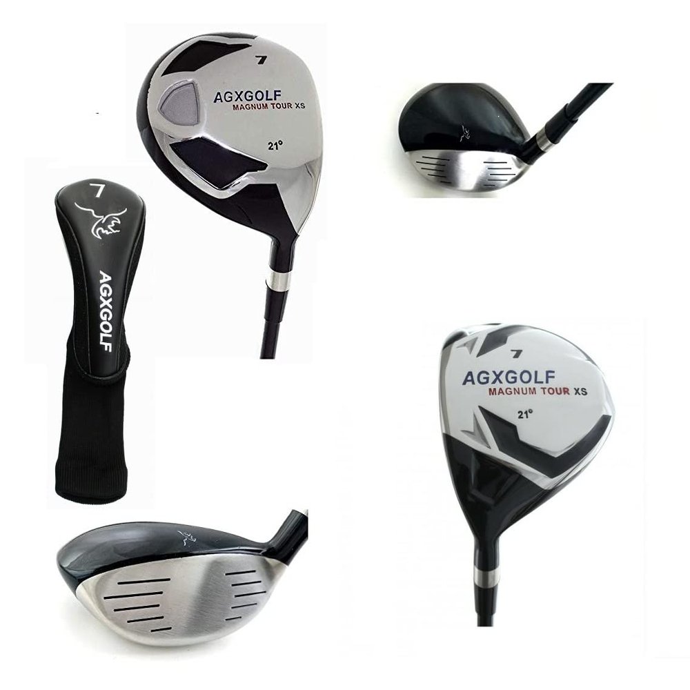 AGXGOLF Men's Magnum #7 Utility Fairway Wood wGraphite Shaft: Choose Length & Flex: Free Head Cover USA Bilt (Tall Length Graphite, Regular, 21, Degrees, Left)