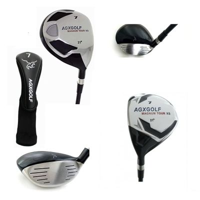 AGXGOLF Men's Magnum #7 Utility Fairway Wood wGraphite Shaft: Choose Length & Flex: Free Head Cover USA Bilt (Tall Length Graphite, Stiff, 21, Degrees, Left)