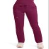 Cherokee Scrubs for Women Mid Rise Tapered Leg Drawstring Pant with 5 Pockets, Cargo Bottom with 2 Way Stretch Fabric - WW105, L, Wine view 1