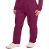 Cherokee Scrubs for Women Mid Rise Tapered Leg Drawstring Pant with 5 Pockets, Cargo Bottom with 2 Way Stretch Fabric - WW105, L, Wine view 2