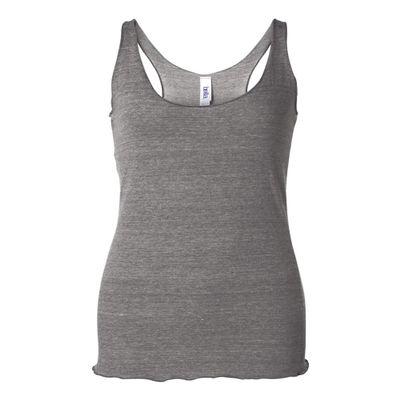 Bella - Ladies' Sylvia Triblend Racerback Tank Top (Large - Chest width 15.5" Total length 27", Grey)
