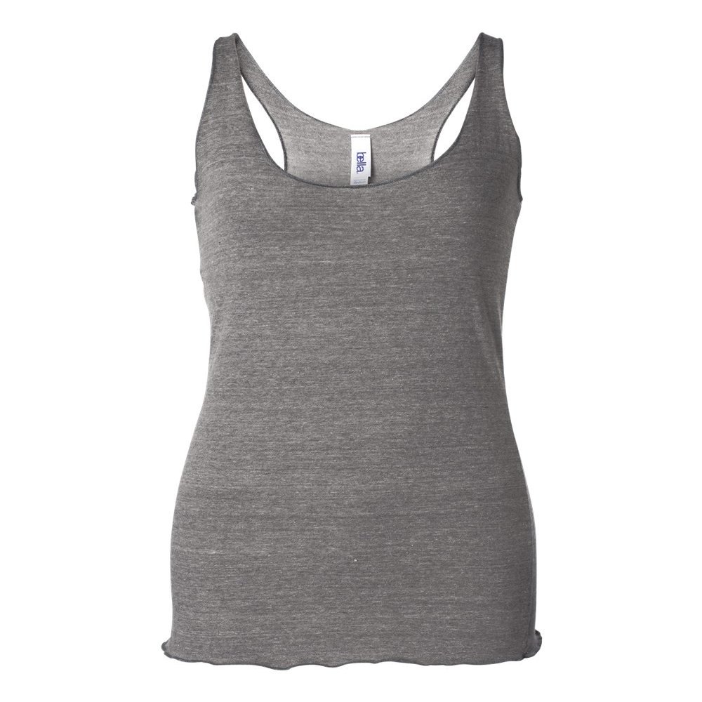 Bella - Ladies' Sylvia Triblend Racerback Tank Top (Large - Chest width 15.5" Total length 27", Grey)