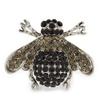 Rhodium Plated Diamante Bumble Bee Cocktail Ring - Adjustable Size 8/9 (Grey and Black) view 4