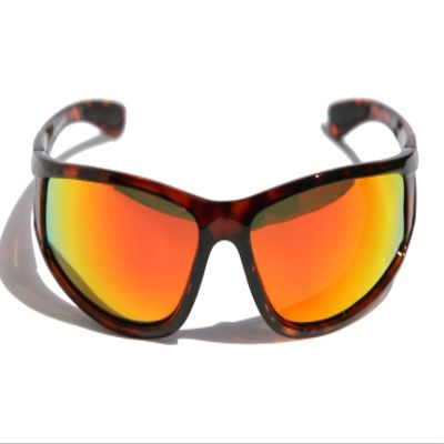 Vision World Eyewear Polarized Sports Wrap Around Fishing Cycling Sunglasses (Tortoise, Fire)