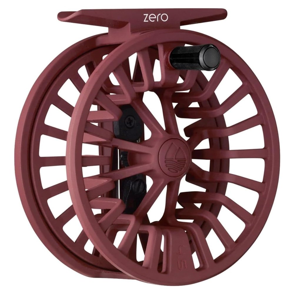 Redington Zero Fly Fishing Reel, Lightweight Design for Trout, Clicker Drag System, Burgundy, 4/5