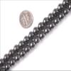 8mm round gemstone black hematite beads strands 15" view 1