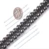 8mm round gemstone black hematite beads strands 15" view 3