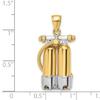 14k Two-Tone Gold Sports Charm Pendant, 3-D Double Scuba Tanks With Air Hose view 2