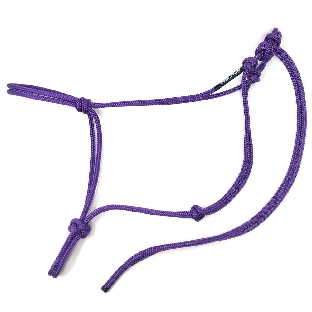 Knotty Girlz 2 Knot Rope Horse Halter (Purple, Yearling)