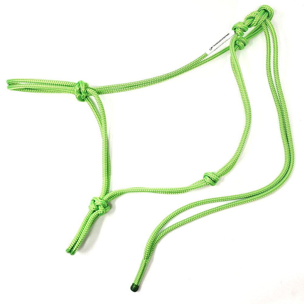 Knotty Girlz 2 Knot Rope Horse Halter (Neon Green, Yearling)