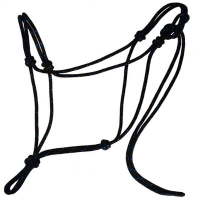 Knotty Girlz 2 Knot Rope Horse Halte (Black with Blue, Yearling)