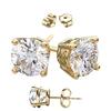 14 Karat Gold Plated Cubic Zirconia Stud Earrings.1.00 Carat Total Weight Half a Carat Each Stone. view 1
