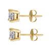 14 Karat Gold Plated Cubic Zirconia Stud Earrings.1.00 Carat Total Weight Half a Carat Each Stone. view 2