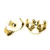 14 Karat Gold Plated Cubic Zirconia Stud Earrings.1.00 Carat Total Weight Half a Carat Each Stone. view 4