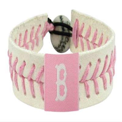 MLB Leather Wrist Band MLB Team: Boston Red Sox, Style: Pink